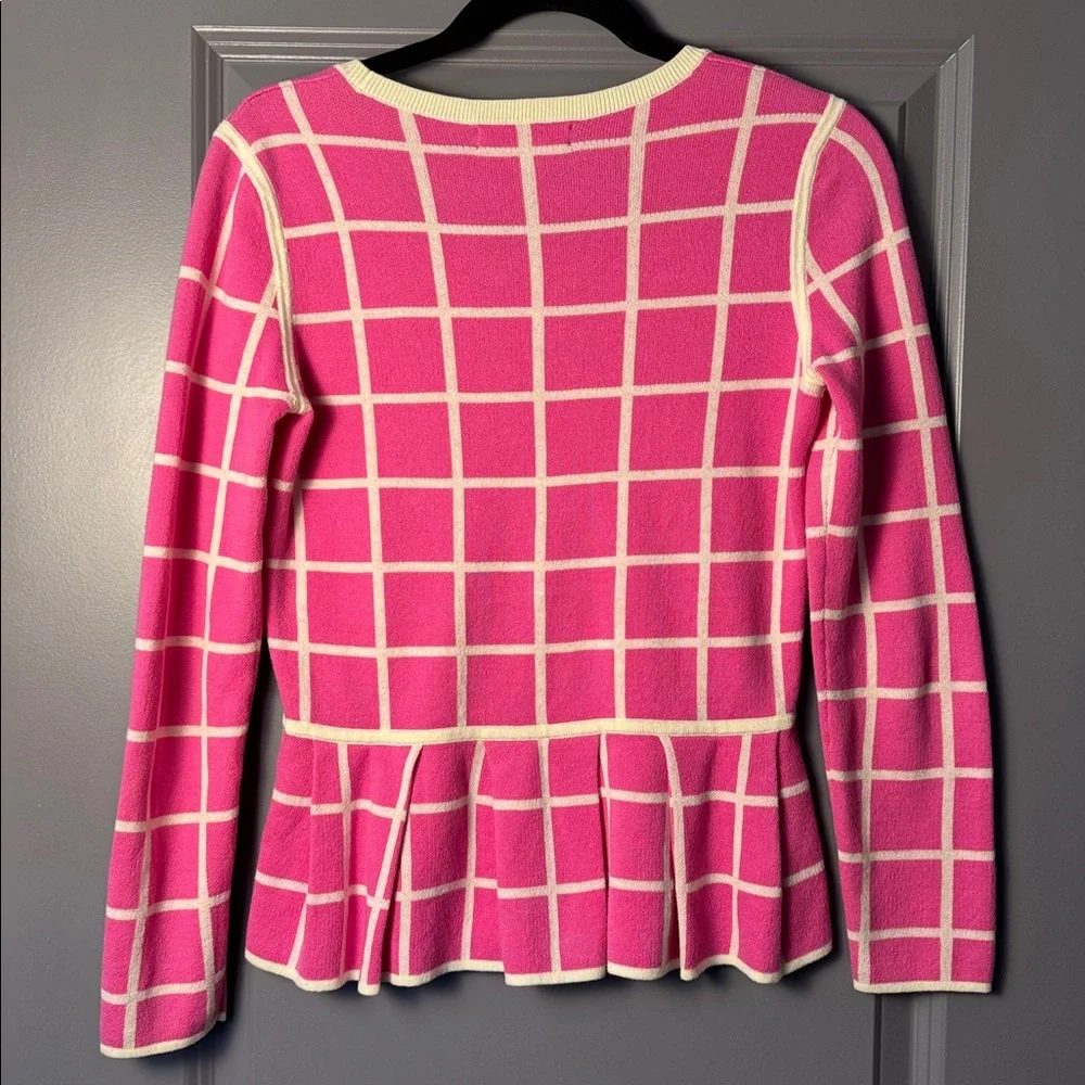 Banana Republic Pink Windowpane Peplum Sweater | Size Small - Picture 7 of 7